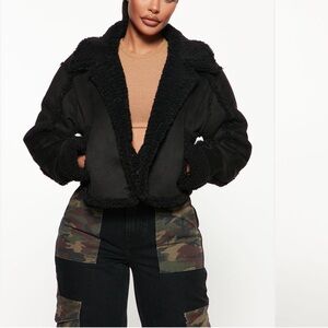 Fashion Nova Black Teddy Jacket